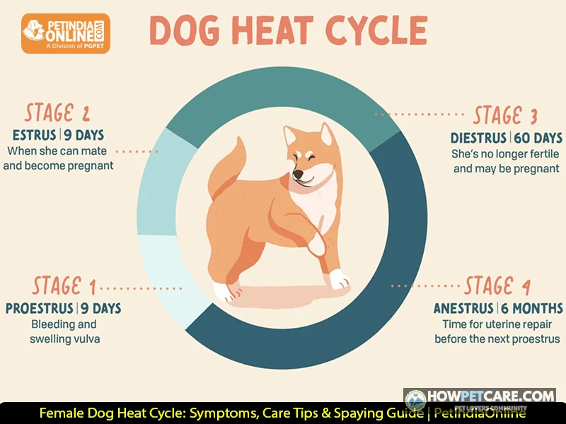 Female dog resting comfortably during heat cycle