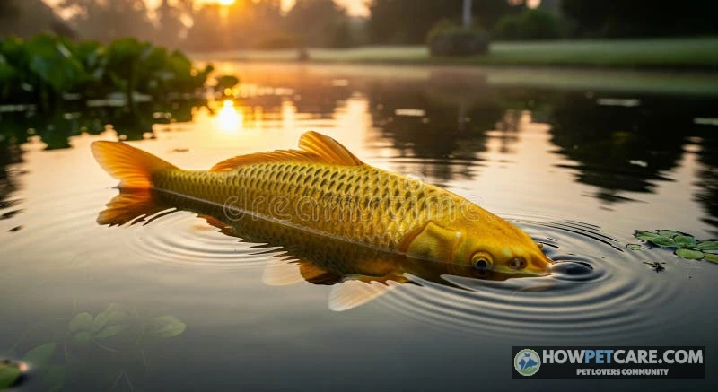 Koi swimming in a sunlit pond surrounded by lily pads